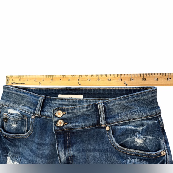 KanCan Flare Jeans Size 11/29 Medium Wash Crossover Waistband Mid Rise Stretch - Picture 14 of 14